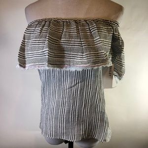 Bailey 44 Fetir Stripe Off Shoulder Top Size S New
